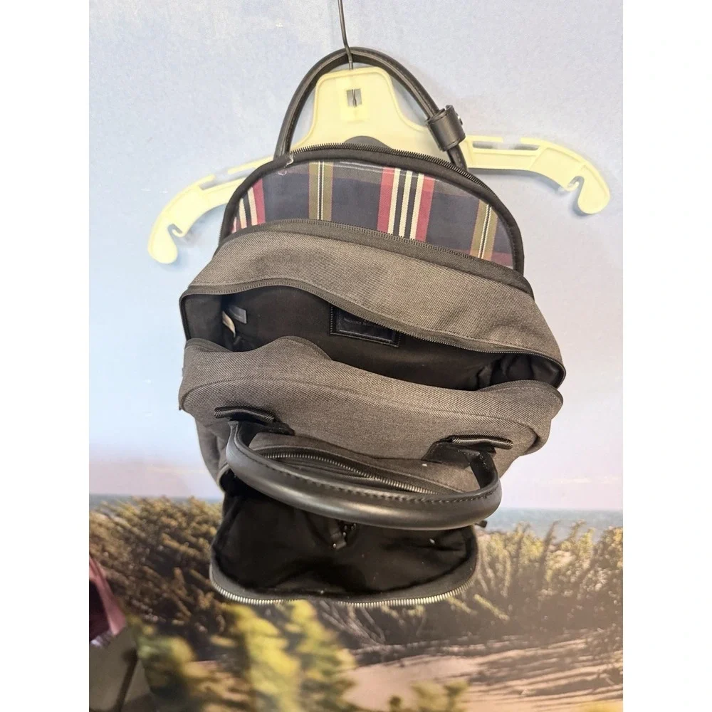 Brooks Brothers BB18821 Grant Dual-Handle Backpack -Charcoal Grey & Black-New
